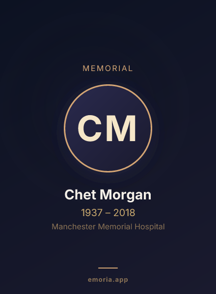 Memorial portrait of Chet Morgan