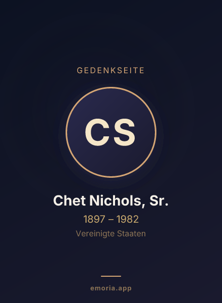 Gedenkportrait von Chet Nichols, Sr.