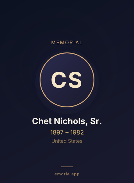 Memorial portrait of Chet Nichols, Sr.