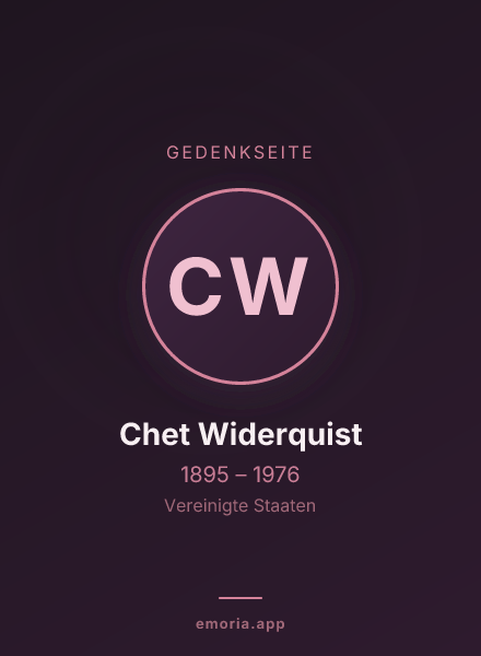 Gedenkportrait von Chet Widerquist