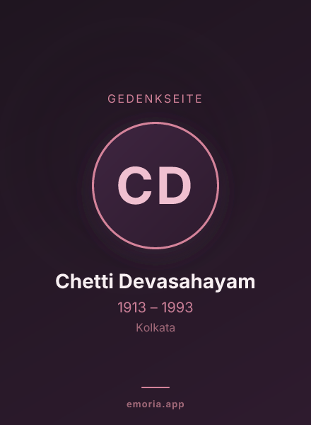 Gedenkportrait von Chetti Devasahayam