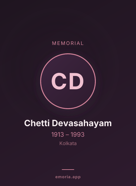 Memorial portrait of Chetti Devasahayam