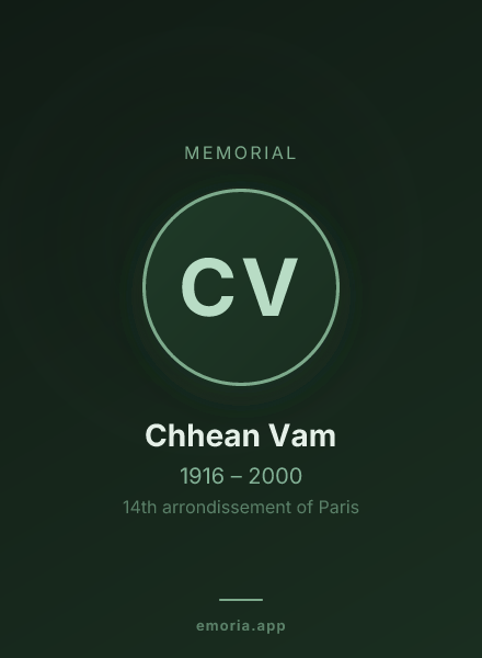Memorial portrait of Chhean Vam