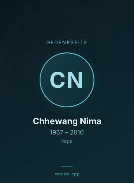Gedenkportrait von Chhewang Nima