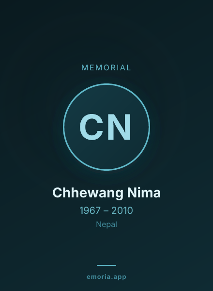 Memorial portrait of Chhewang Nima