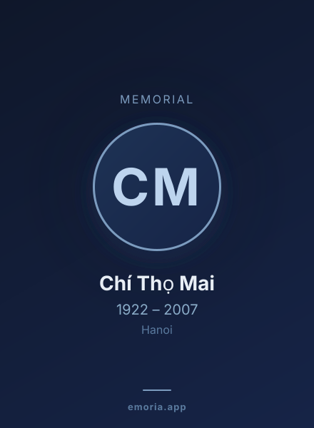 Memorial portrait of Chí Thọ Mai