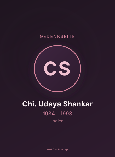 Gedenkportrait von Chi. Udaya Shankar