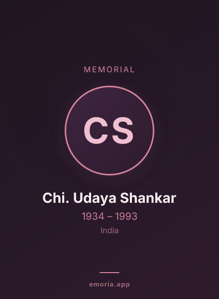 Memorial portrait of Chi. Udaya Shankar