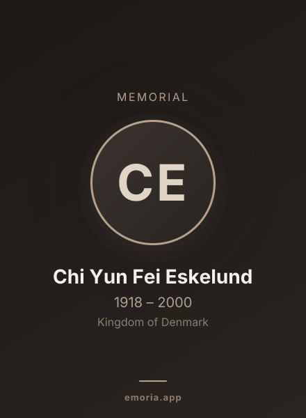 Memorial portrait of Chi Yun Fei Eskelund
