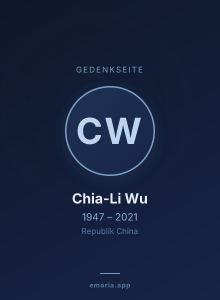Gedenkportrait von Chia-Li Wu