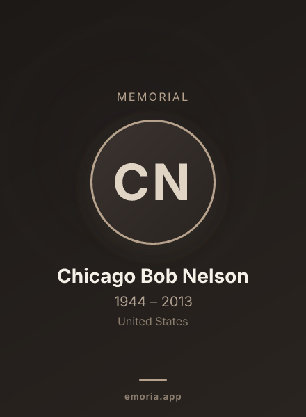 Memorial portrait of Chicago Bob Nelson