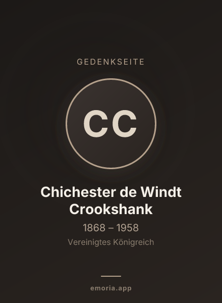 Gedenkportrait von Chichester de Windt Crookshank