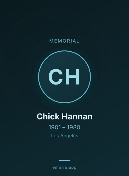 Memorial portrait of Chick Hannan