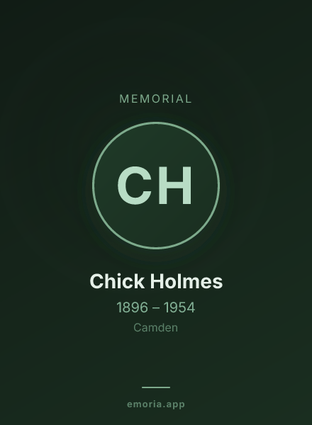 Memorial portrait of Chick Holmes