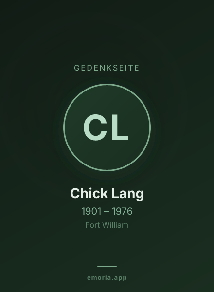 Gedenkportrait von Chick Lang