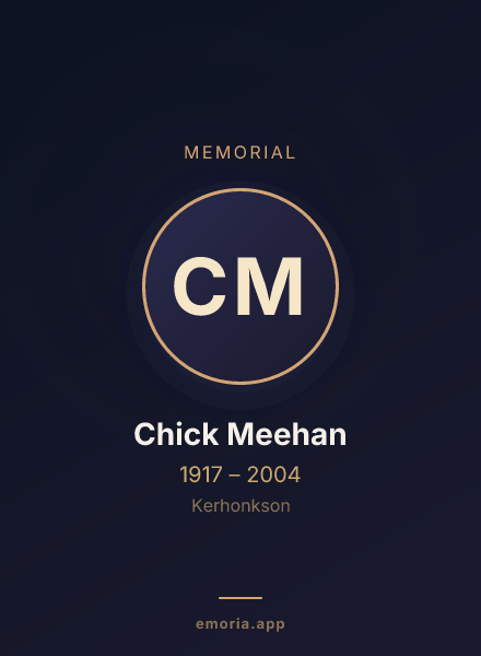 Memorial portrait of Chick Meehan