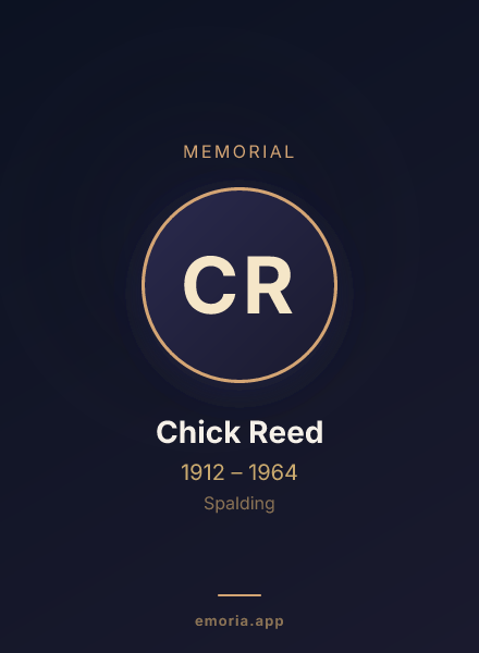 Memorial portrait of Chick Reed