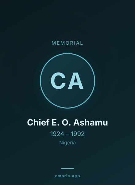 Memorial portrait of Chief E. O. Ashamu