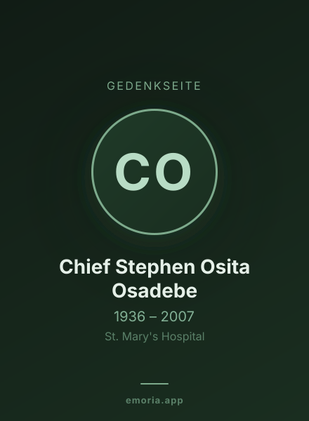 Gedenkportrait von Chief Stephen Osita Osadebe
