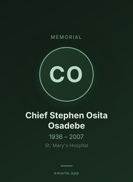 Memorial portrait of Chief Stephen Osita Osadebe