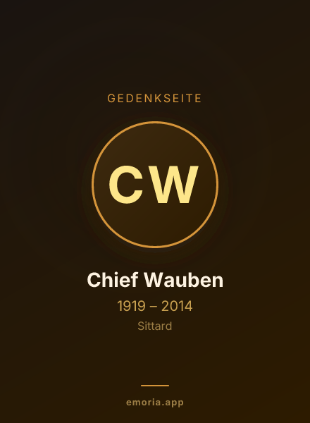 Gedenkportrait von Chief Wauben