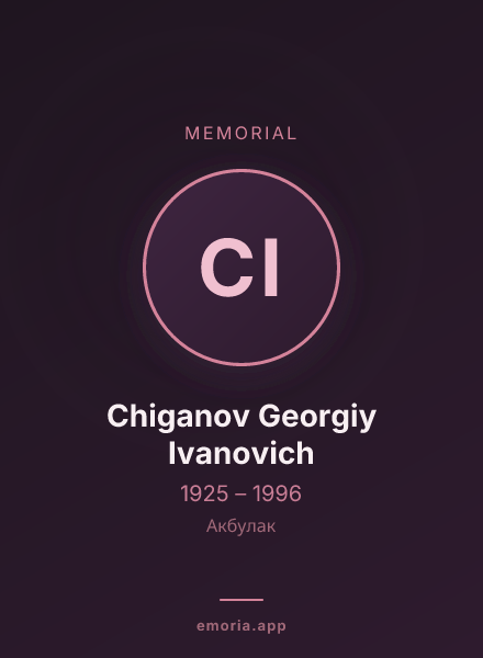 Memorial portrait of Chiganov Georgiy Ivanovich