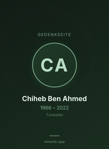 Gedenkportrait von Chiheb Ben Ahmed