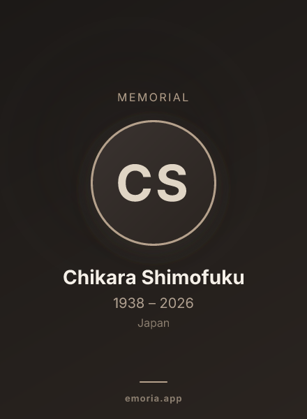 Memorial portrait of Chikara Shimofuku