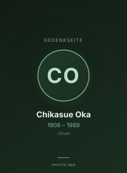 Gedenkportrait von Chikasue Oka