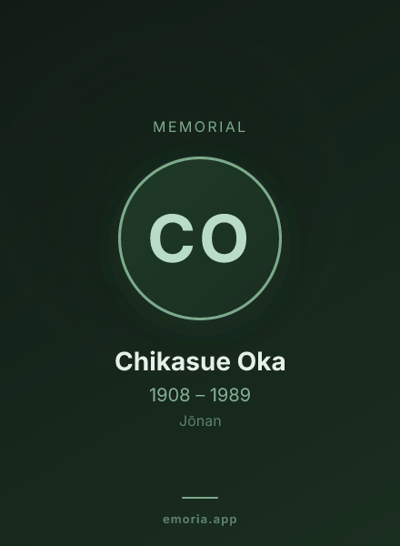 Memorial portrait of Chikasue Oka