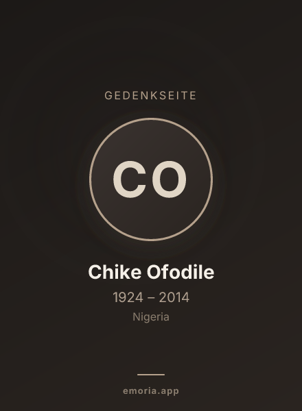 Gedenkportrait von Chike Ofodile