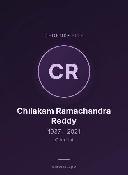 Gedenkportrait von Chilakam Ramachandra Reddy