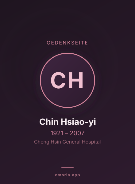 Gedenkportrait von Chin Hsiao-yi