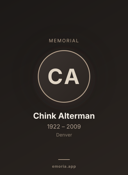 Memorial portrait of Chink Alterman