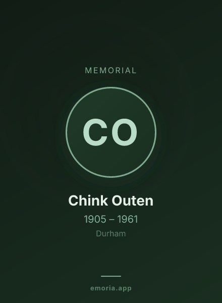 Memorial portrait of Chink Outen