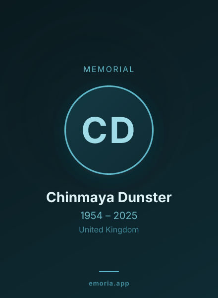 Memorial portrait of Chinmaya Dunster