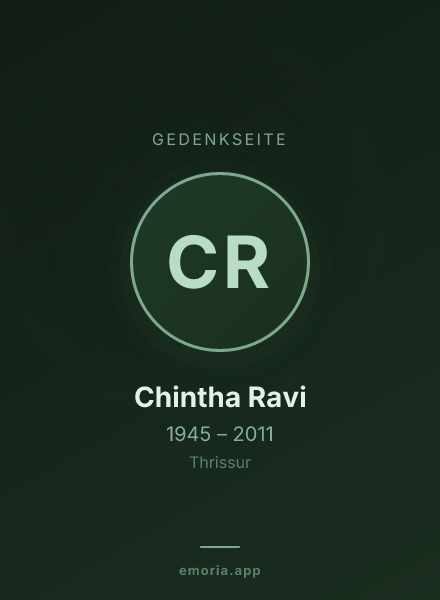 Gedenkportrait von Chintha Ravi