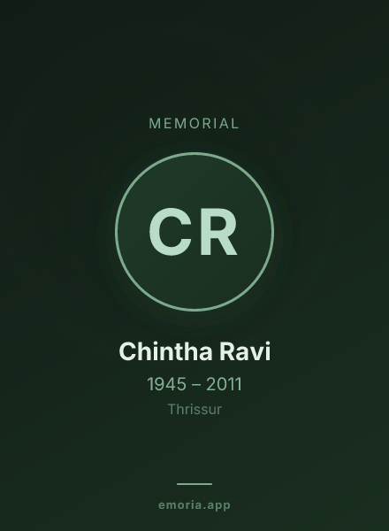 Memorial portrait of Chintha Ravi