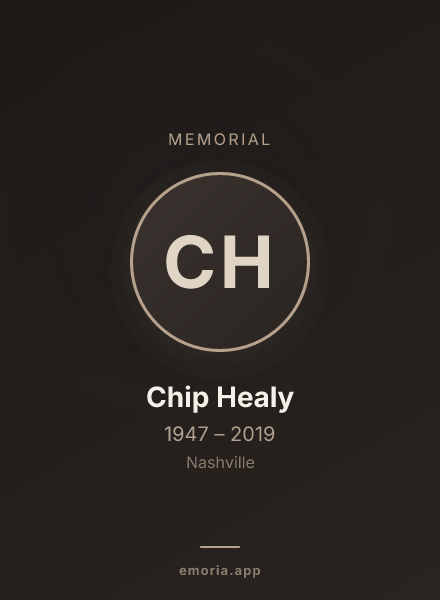 Memorial portrait of Chip Healy