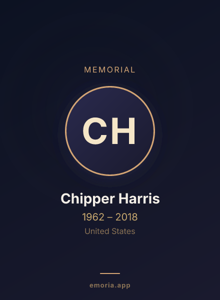 Memorial portrait of Chipper Harris