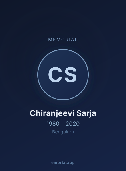 Memorial portrait of Chiranjeevi Sarja