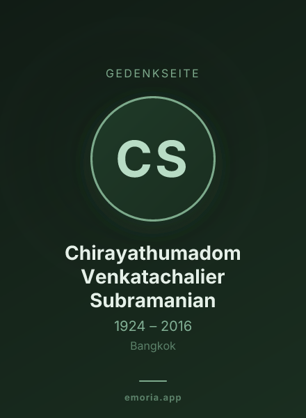 Gedenkportrait von Chirayathumadom Venkatachalier Subramanian