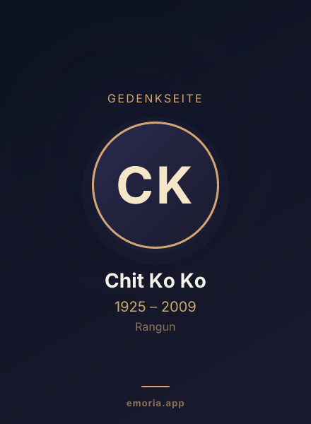Gedenkportrait von Chit Ko Ko