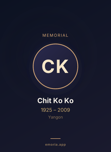 Memorial portrait of Chit Ko Ko
