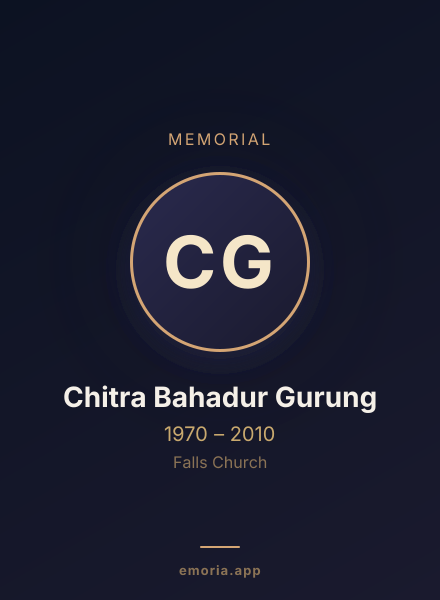 Memorial portrait of Chitra Bahadur Gurung