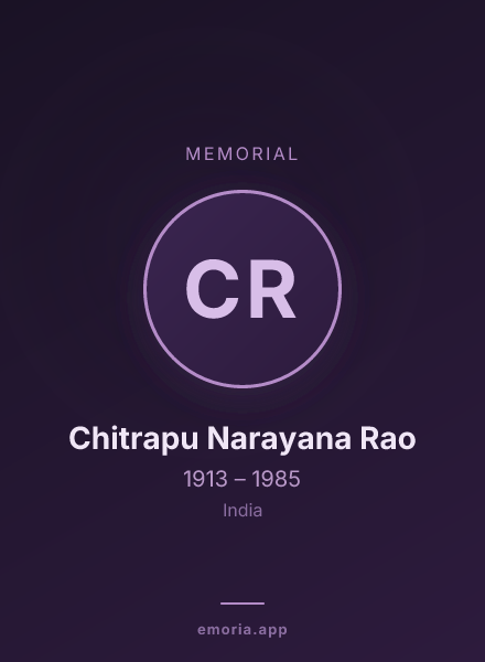 Memorial portrait of Chitrapu Narayana Rao