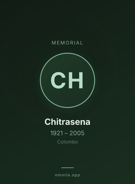 Memorial portrait of Chitrasena