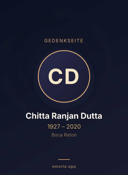 Gedenkportrait von Chitta Ranjan Dutta