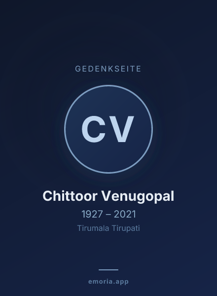 Gedenkportrait von Chittoor Venugopal