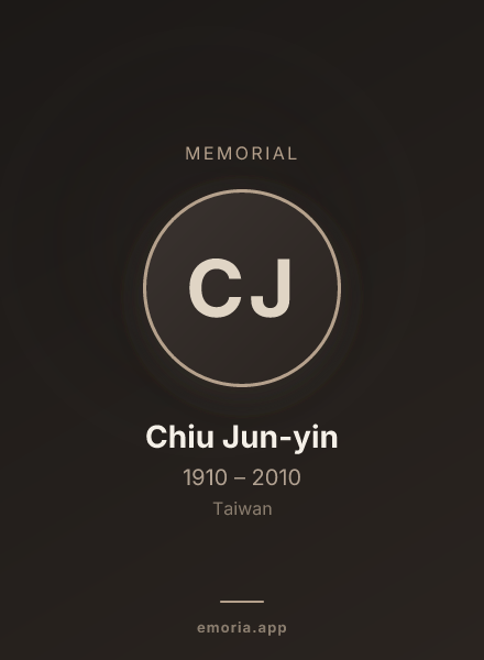 Memorial portrait of Chiu Jun-yin